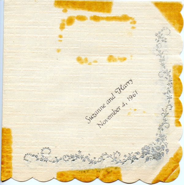 Small wedding napkin, 1961