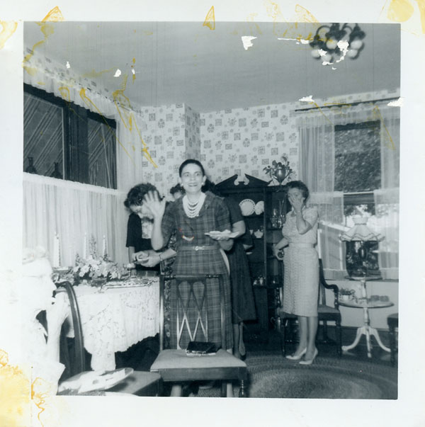 Elizabeth Stratman at bridal shower, 1961